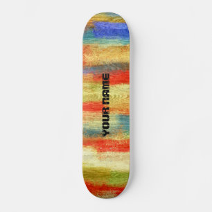 Farbenfrohe Abstrakte Holzkörner Skateboard