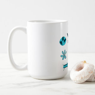 Farbenfrohe Abstrakte Ikonen mit alltäglichen Gege Kaffeetasse