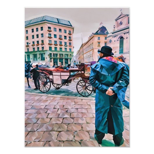 Farbenfrohe Abstrakte Illustration der Stadtszene Fotodruck (Vorne)