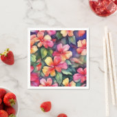 Farbenfrohe Abstrakte Impatienten Blume Muster Serviette (Beispiel)