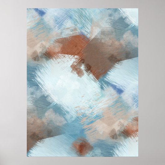 Farbenfrohe Abstrakte industrielle Fusion Kunst Poster (Vorne)