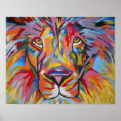 Farbenfrohe Abstrakte Jungle Lion Poster (Vorne)