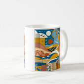 Farbenfrohe abstrakte Kaffee-Tee-Tasse Tasse Keram (VorderseiteRechts)