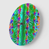 Farbenfrohe Abstrakte Kaktus Pop Moderne Südwesten Große Wanduhr (Winkel)