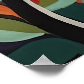 Farbenfrohe Abstrakte Katze im Baumdesign Poster (Ecke)