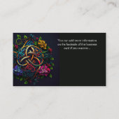Farbenfrohe Abstrakte keltische Gestaltung Irish B Visitenkarte (Rückseite)