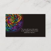 Farbenfrohe Abstrakte keltische Gestaltung Irish B Visitenkarte (Rückseite)