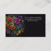 Farbenfrohe Abstrakte keltische Gestaltung Irish B Visitenkarte (Rückseite)