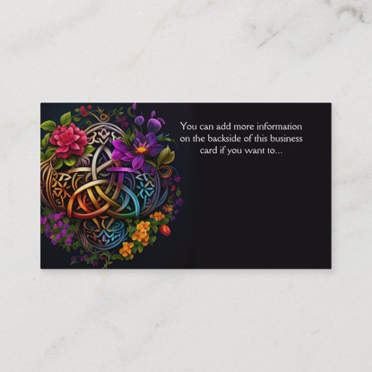 Farbenfrohe Abstrakte keltische Gestaltung Irish B Visitenkarte (Rückseite)