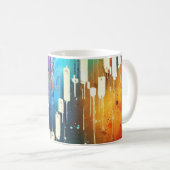 Farbenfrohe abstrakte Kerzenhalter-Diagramm Kaffeetasse (VorderseiteRechts)