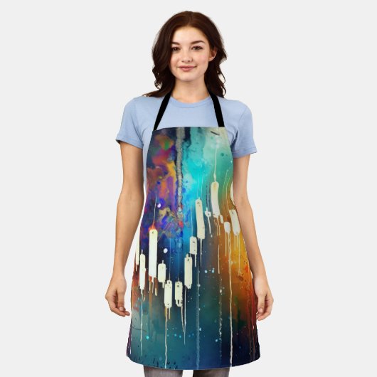 Farbenfrohe abstrakte Kerzenhalter-Diagramm Schürze (Getragen)