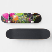 Farbenfrohe Abstrakte Kreise Skateboard (Horizontal)
