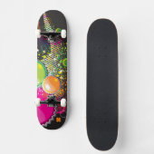 Farbenfrohe Abstrakte Kreise Skateboard (Vorderseite)