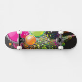 Farbenfrohe Abstrakte Kreise Skateboard (Horizontal)