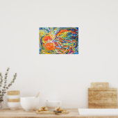 Farbenfrohe abstrakte Kunst 19" x 13" Poster (Küche)