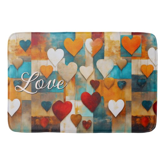 Farbenfrohe Abstrakte Kunst Badematte (Vorderseite)