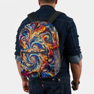 Farbenfrohe Abstrakte Kunst Bedruckter Rucksack