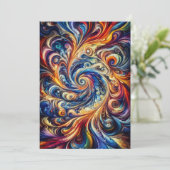 Farbenfrohe Abstrakte Kunst Einladung (Stehend Vorderseite)