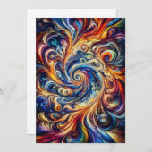 Farbenfrohe Abstrakte Kunst Einladung (Vorne/Hinten)