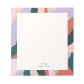 Farbenfrohe Abstrakte Kunst Einzigartig Personalis Notizblock (Vorderseite)