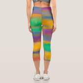 farbenfrohe abstrakte Kunst, fett und hell Capri Leggings (Rückseite)