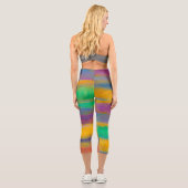 farbenfrohe abstrakte Kunst, fett und hell Capri Leggings (Rückseite)