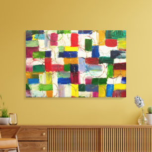 Farbenfrohe Abstrakte Kunst Geometric Contemporary Leinwanddruck