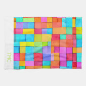 Farbenfrohe Abstrakte Kunst INITIALS Moderne Dekor Geschirrtuch (Horizontal)