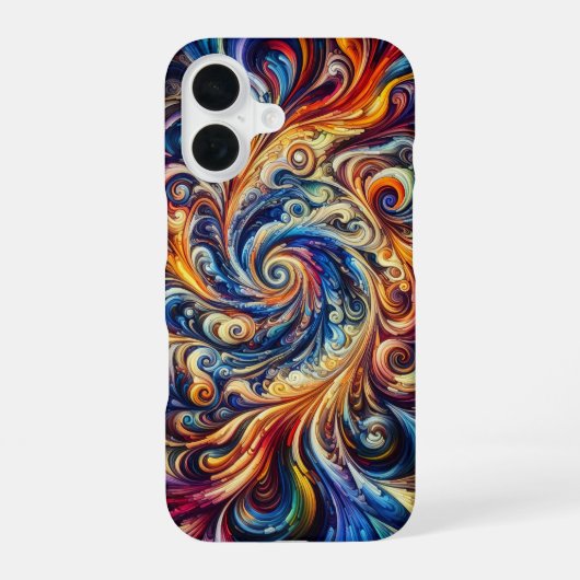 Farbenfrohe Abstrakte Kunst iPhone 16 Hülle (Rückseite)