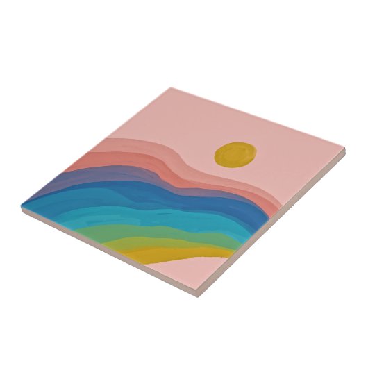 Farbenfrohe Abstrakte Kunst - Künstlerische Wohnge Fliese (Seite)