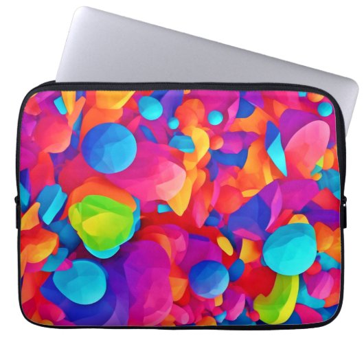Farbenfrohe Abstrakte Kunst Laptopschutzhülle (Vorderseite)