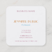 Farbenfrohe Abstrakte Kunst Moderne Elegante Monog Quadratische Visitenkarte (Rückseite)