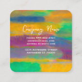 farbenfrohe abstrakte Kunst, mutig und hell Quadratische Visitenkarte (Rückseite)