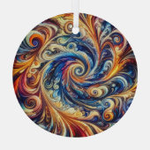 Farbenfrohe Abstrakte Kunst Ornament Aus Glas (Rückseite)