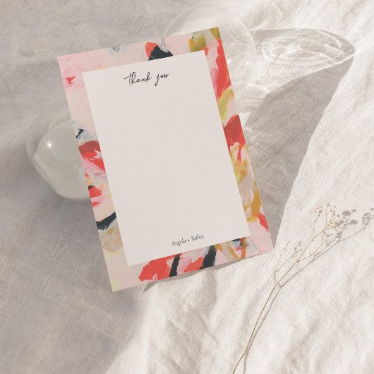 Farbenfrohe Abstrakte Kunst Personalisiert Danke Einladung