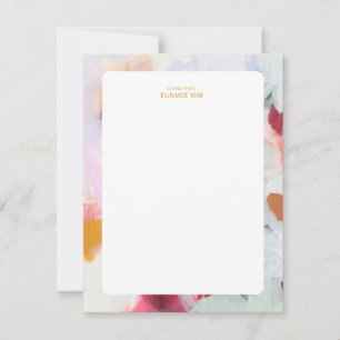 Farbenfrohe Abstrakte Kunst Personalisiert Mitteilungskarte