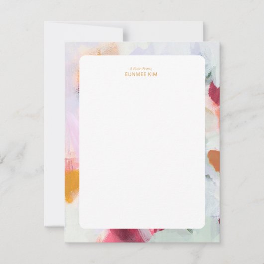 Farbenfrohe Abstrakte Kunst Personalisiert Mitteilungskarte (Vorderseite)