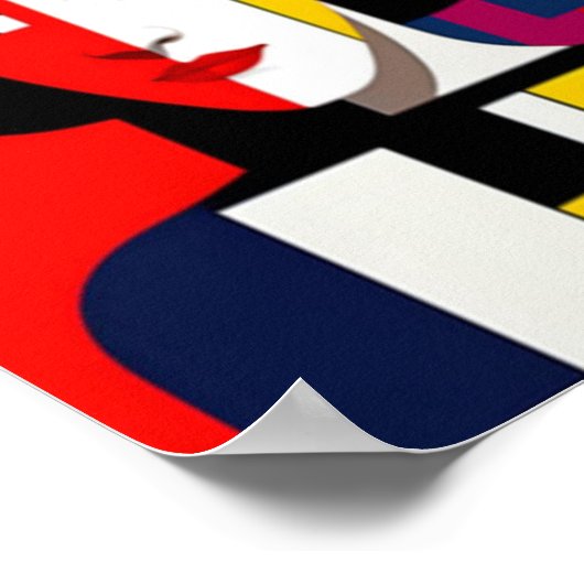 Farbenfrohe Abstrakte Kunst Poster (Ecke)