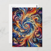 Farbenfrohe Abstrakte Kunst Postkarte (Vorne/Hinten)