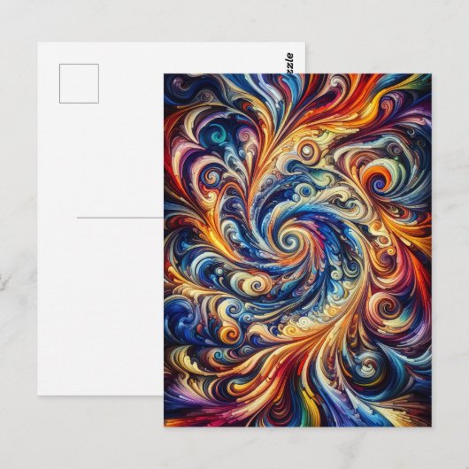 Farbenfrohe Abstrakte Kunst Postkarte (Vorne/Hinten)