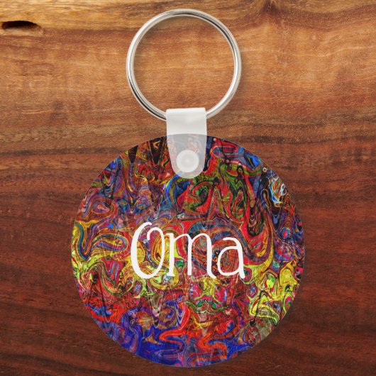 Farbenfrohe Abstrakte Kunst Schlüsselanhänger (Vorderseite)