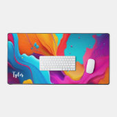 Farbenfrohe Abstrakte Kunst Schreibtischunterlage (Tastatur & Maus)