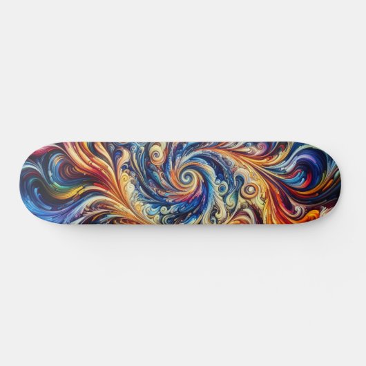 Farbenfrohe Abstrakte Kunst Skateboard (Horizontal)