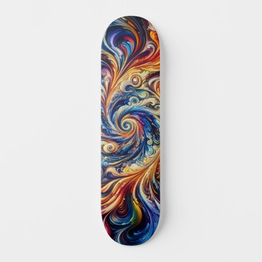 Farbenfrohe Abstrakte Kunst Skateboard (Vorderseite)