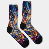Farbenfrohe Abstrakte Kunst Socken (Rechts)