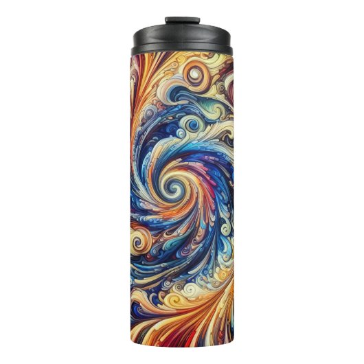 Farbenfrohe Abstrakte Kunst Thermosbecher (Vorderseite)