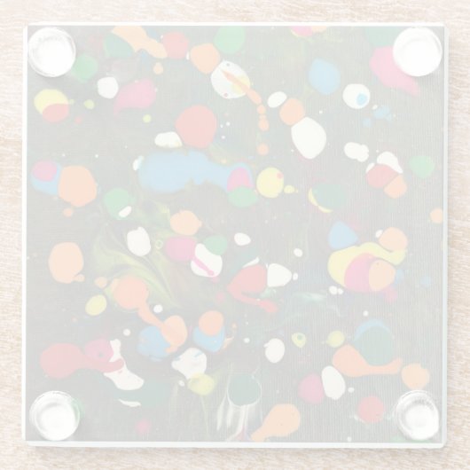 Farbenfrohe abstrakte Kunst Untersetzer (Rückseite)