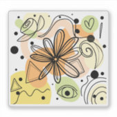 Farbenfrohe Abstrakte Kunst Zeichnend Aufkleber (Vorderseite)