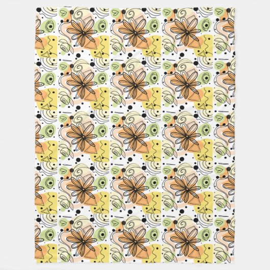 Farbenfrohe Abstrakte Kunst Zeichnend Fleecedecke (Vorderseite)