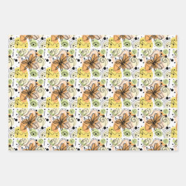 Farbenfrohe Abstrakte Kunst Zeichnend Geschenkpapier Set